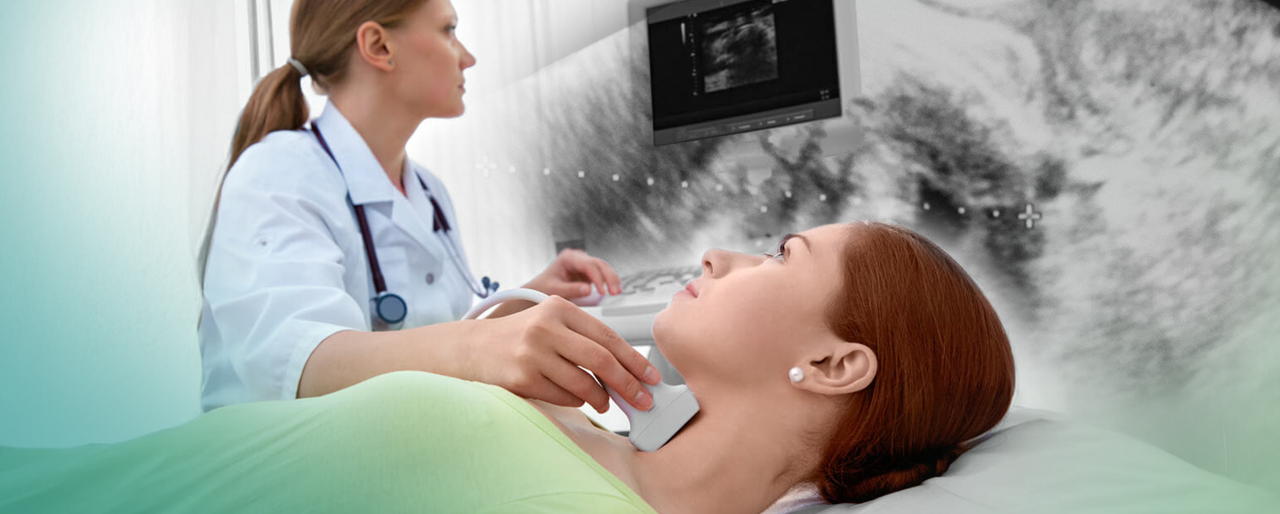 image of women receiving ultrasound on neck