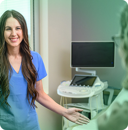 image of sonographer greeting a patient