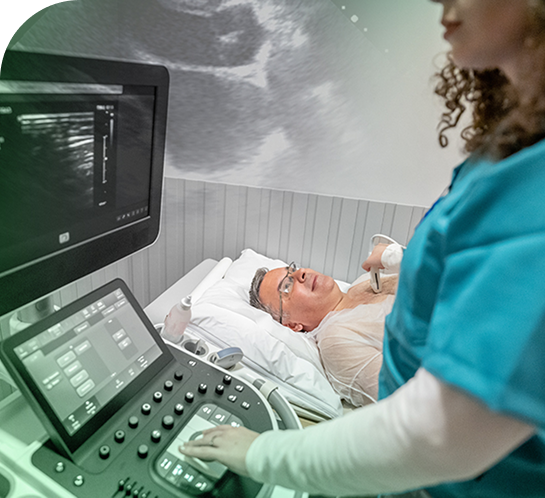 image of woman giving a cardiac ultrasound